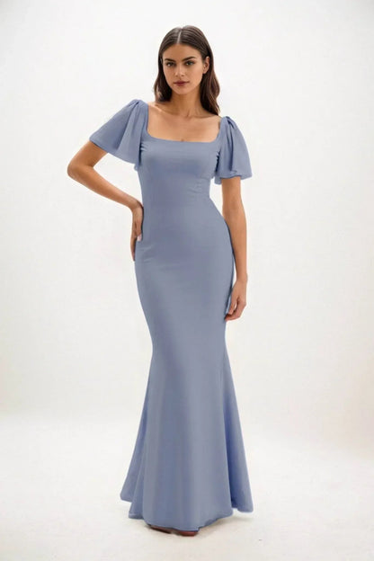Sheath-Column Maxi Chiffon Bridesmaid Dress CB0813