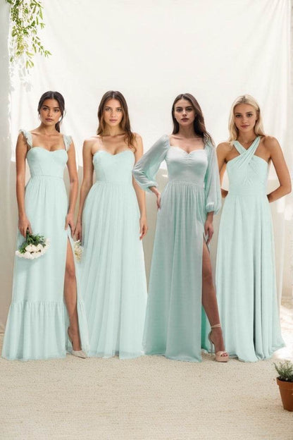 A-Line Maxi Chiffon Bridesmaid Dress CB0824