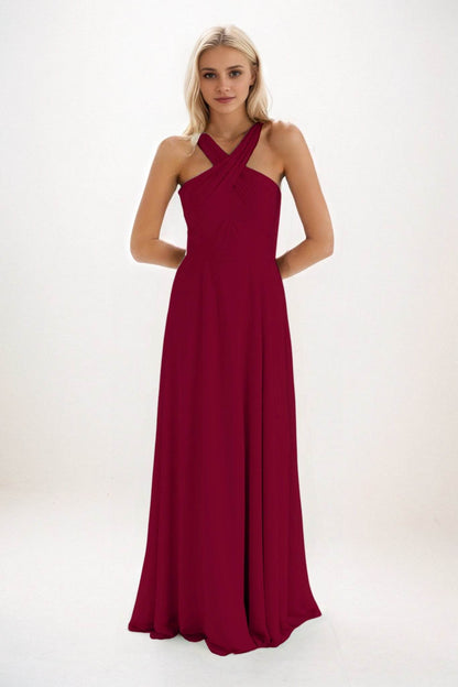 A-Line Maxi Chiffon Bridesmaid Dress CB0824