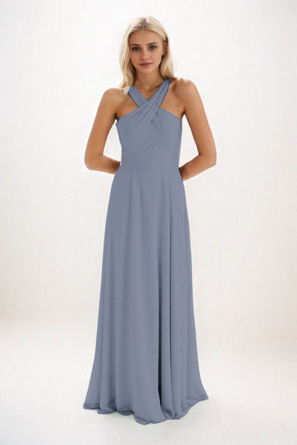 A-Line Maxi Chiffon Bridesmaid Dress CB0824