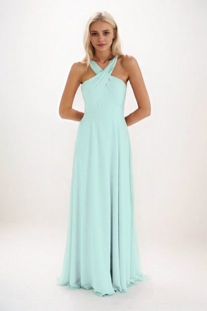 A-Line Maxi Chiffon Bridesmaid Dress CB0824