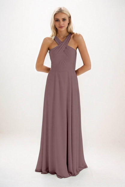 A-Line Maxi Chiffon Bridesmaid Dress CB0824