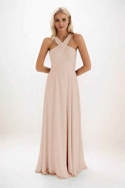 A-Line Maxi Chiffon Bridesmaid Dress CB0824