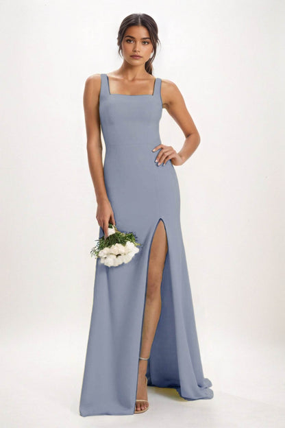 Sheath-Column Maxi Chiffon Bridesmaid Dress CB0826