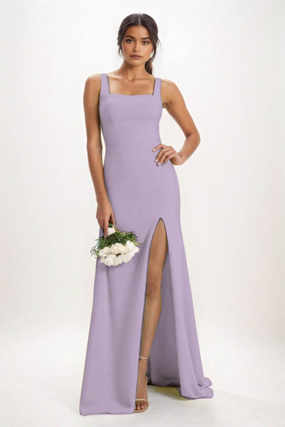 Sheath-Column Maxi Chiffon Bridesmaid Dress CB0826