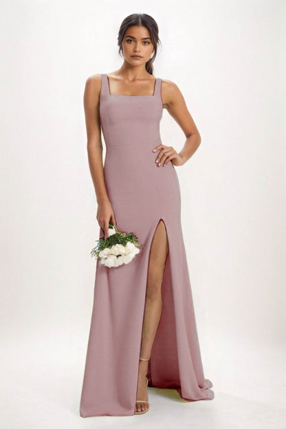 Sheath-Column Maxi Chiffon Bridesmaid Dress CB0826