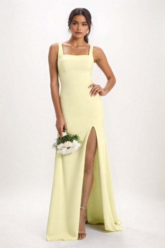 Sheath-Column Maxi Chiffon Bridesmaid Dress CB0826