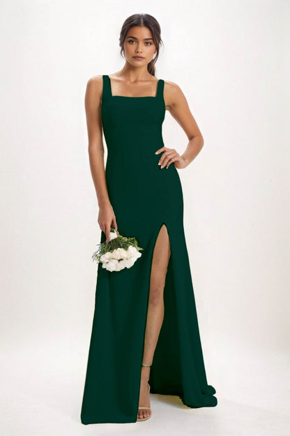 Sheath-Column Maxi Chiffon Bridesmaid Dress CB0826