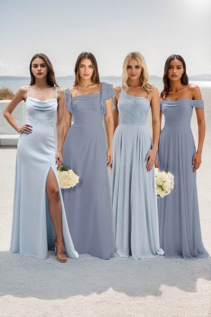 A-Line Maxi Chiffon Bridesmaid Dress CB0856