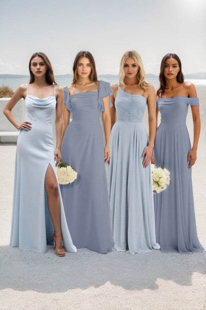 A-Line Maxi Chiffon Bridesmaid Dress CB0856