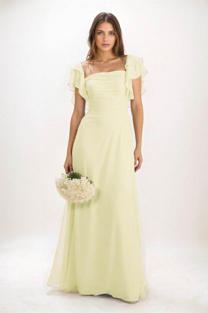 A-Line Maxi Chiffon Bridesmaid Dress CB0856
