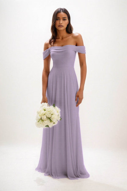 A-Line Maxi Chiffon Bridesmaid Dress CB0857