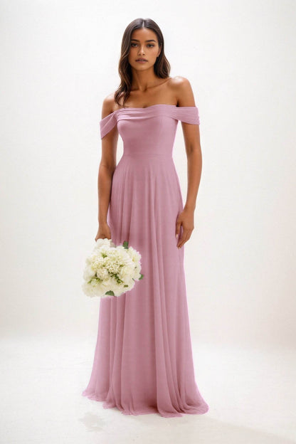 A-Line Maxi Chiffon Bridesmaid Dress CB0857