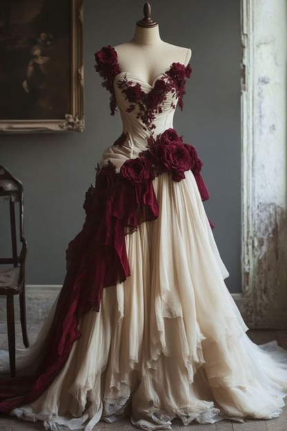 Unique One Shoulder Chiffon Applique Evening Dress,Formal A Line Party Dress cc2832