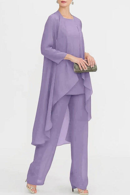 Three-Piece Floor Length Chiffon Mother Dress CM0074