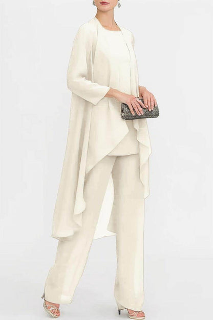 Three-Piece Floor Length Chiffon Mother Dress CM0074