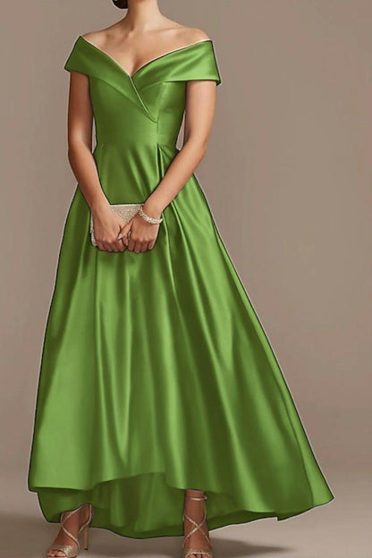 High Low Ankle Length Satin Mother Dress CM0078