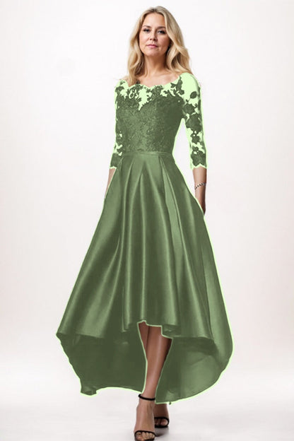 A-Line High-Low Satin Mother Dress CM0244