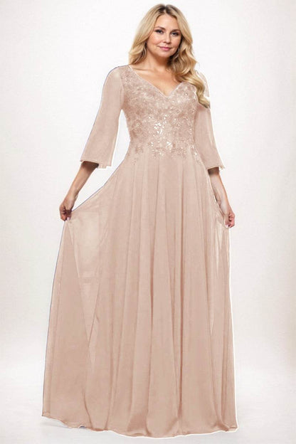 A-Line Maxi Chiffon Mother Dress CM0254