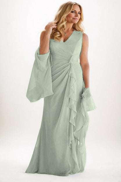 A-Line Maxi Chiffon Mother Dress CM0256