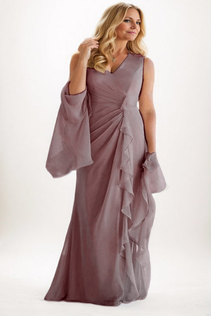 A-Line Maxi Chiffon Mother Dress CM0256