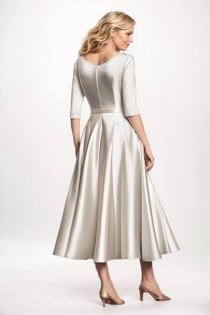 A-Line Midi Satin Mother Dress CM0261