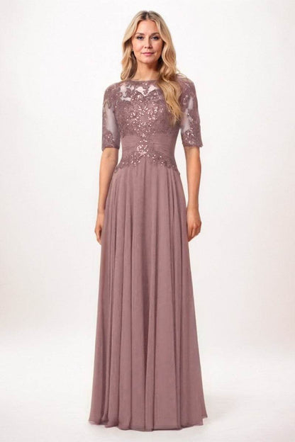 A-Line Maxi Chiffon Mother Dress CM0266