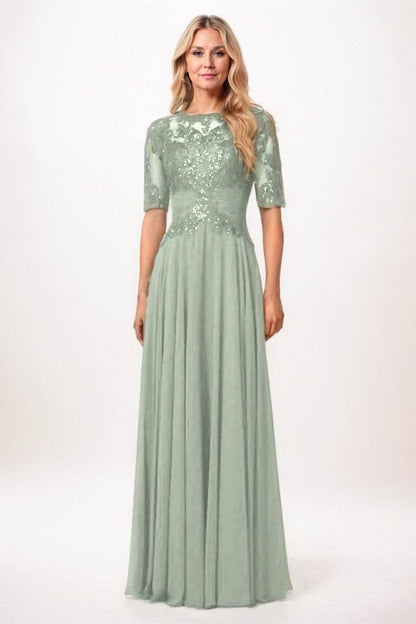 A-Line Maxi Chiffon Mother Dress CM0266
