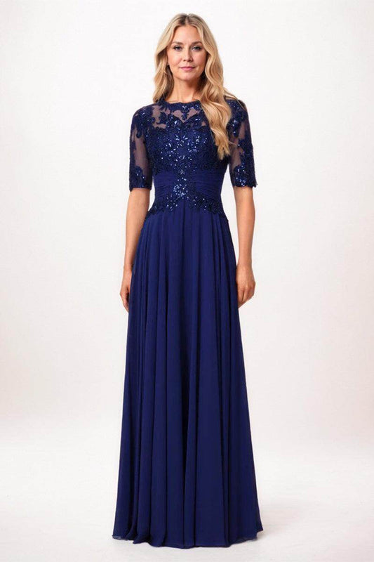 A-Line Maxi Chiffon Mother Dress CM0266