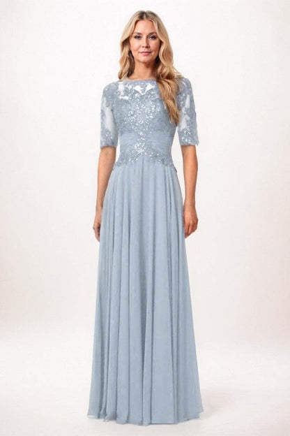 A-Line Maxi Chiffon Mother Dress CM0266