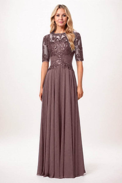 A-Line Maxi Chiffon Mother Dress CM0266