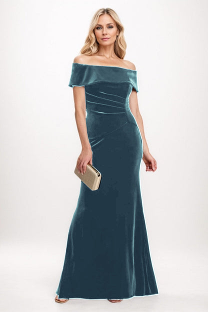 Sheath-Column Maxi Velvet Mother Of The Bride Dress CM0271
