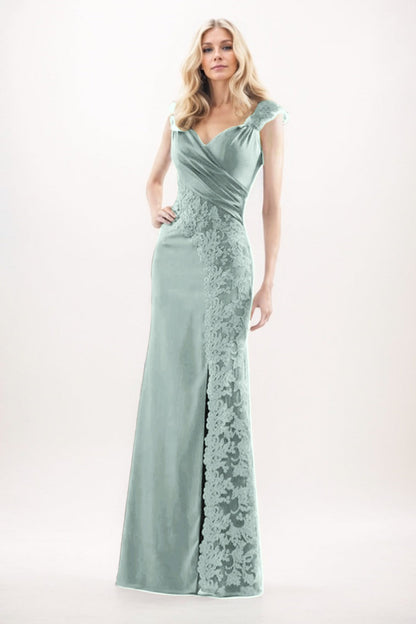 Sheath-Column Maxi Chiffon Mother Of The Bride Dress CM0275