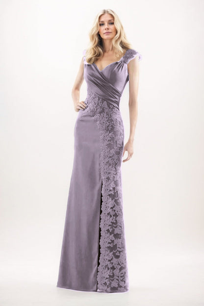 Sheath-Column Maxi Chiffon Mother Of The Bride Dress CM0275