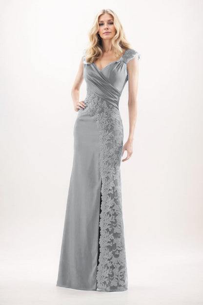 Sheath-Column Maxi Chiffon Mother Of The Bride Dress CM0275