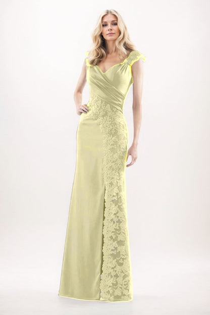 Sheath-Column Maxi Chiffon Mother Of The Bride Dress CM0275