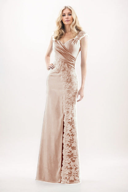 Sheath-Column Maxi Chiffon Mother Of The Bride Dress CM0275