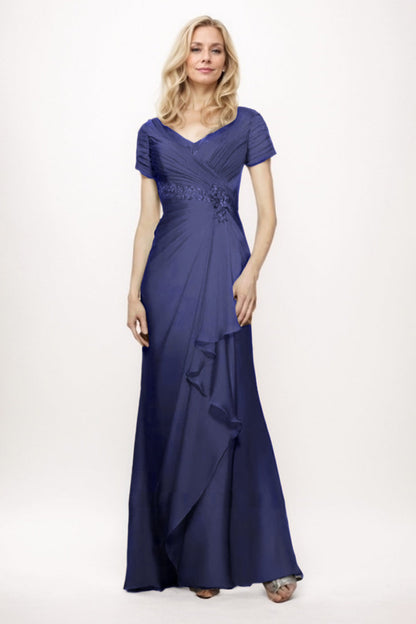 Sheath-Column Maxi Chiffon Mother Of The Bride Dress CM0277
