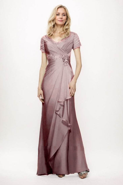 Sheath-Column Maxi Chiffon Mother Of The Bride Dress CM0277
