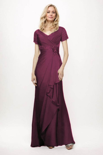 Sheath-Column Maxi Chiffon Mother Of The Bride Dress CM0277