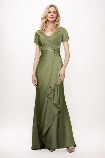 Sheath-Column Maxi Chiffon Mother Of The Bride Dress CM0277
