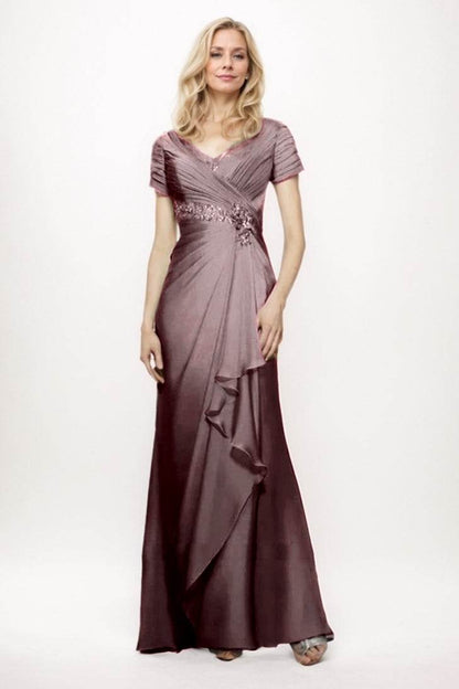 Sheath-Column Maxi Chiffon Mother Of The Bride Dress CM0277