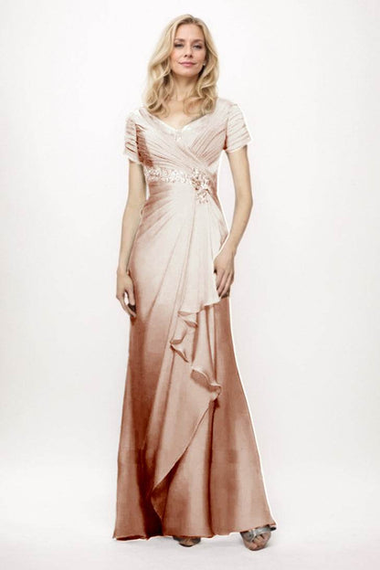 Sheath-Column Maxi Chiffon Mother Of The Bride Dress CM0277
