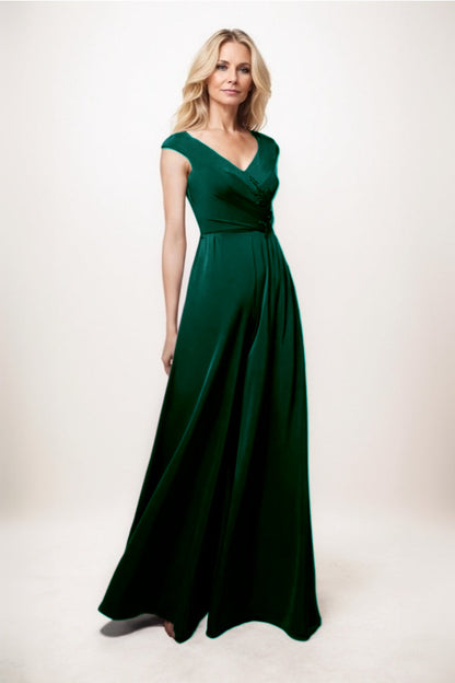 Jumpsuit Maxi Luxe Satin Mother Of The Bride Dress CM0278