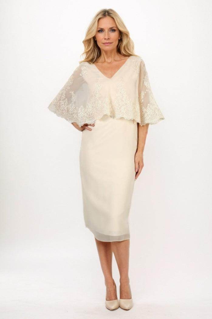 Sheath-Column Midi Chiffon Mother Of The Bride Dress CM0280