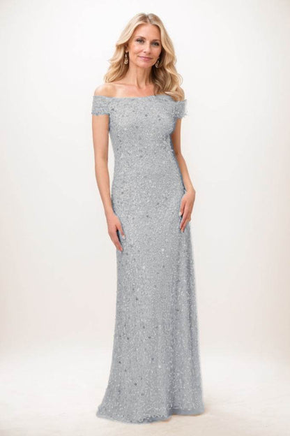 Sheath-Column Maxi Sequined Mother Of The Bride Dress CM0285