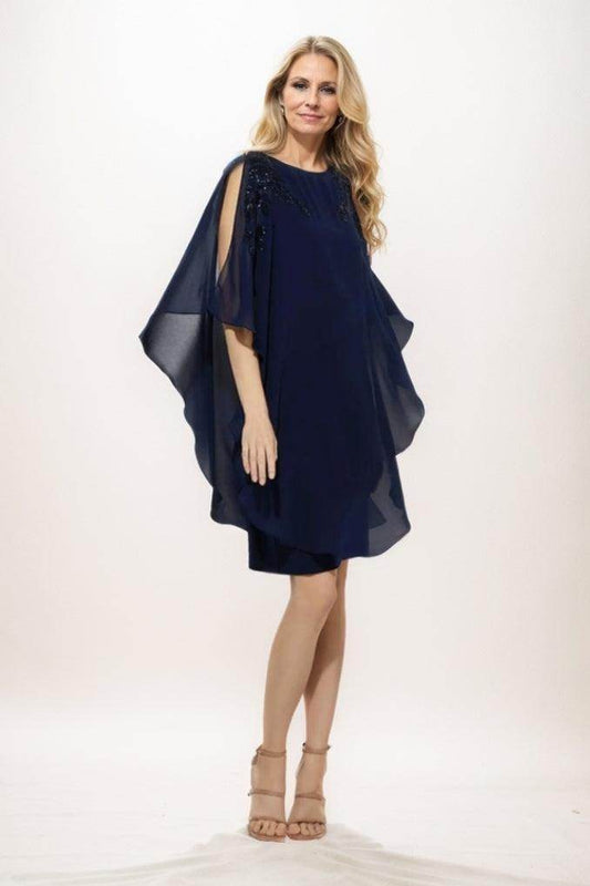 Sheath-Column Mini Chiffon Mother Of The Bride Dress CM0295