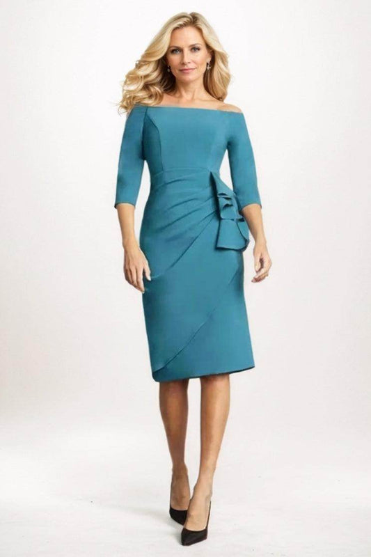 Sheath Midi Luxe Satin Mother Of The Bride Dress CM0309