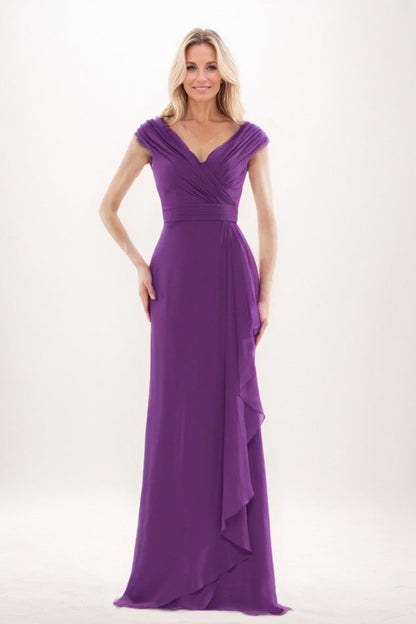 Sheath-Column Maxi Chiffon Mother Of The Bride Dress CM0312