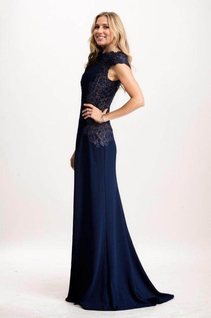 Sheath Maxi Knitted Fabric Mother Of The Bride Dress CM0318